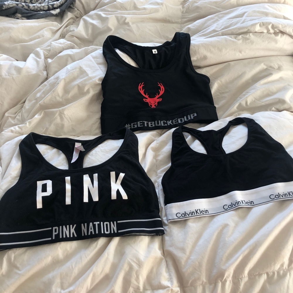 3 sport bras, medium